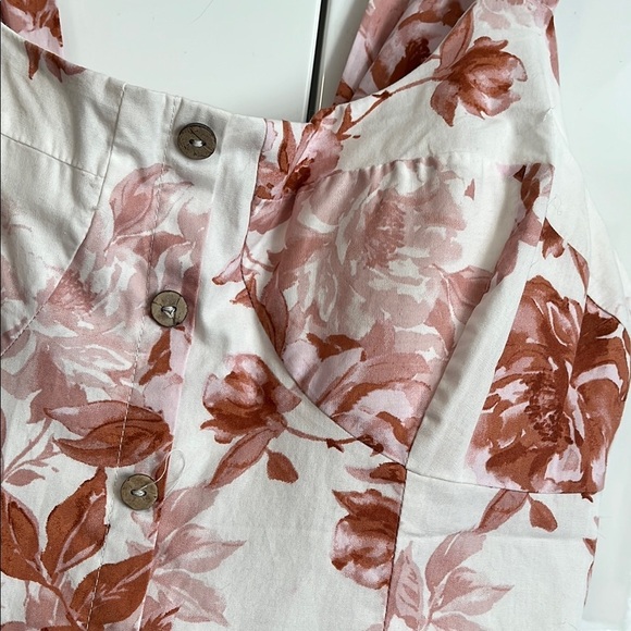 BAILEY BLUE NWOT White Blush Floral Corset Ruffle Cotton Mini Dress, Size XL - Picture 5 of 12